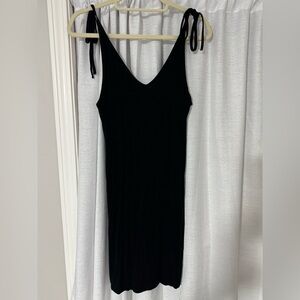 Olivia Rae Black Tie-Shoulder Mini Dress